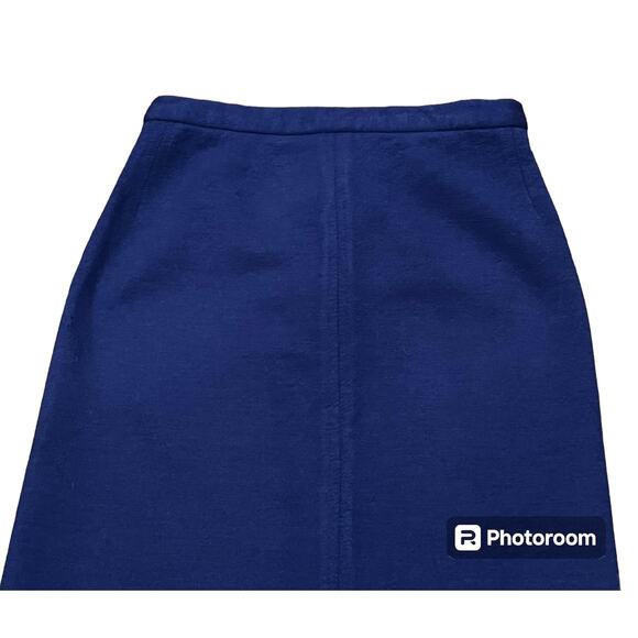 Sonia Rykiel Blue Wool Midi Skirt (Made in France) - Picture 2 of 9